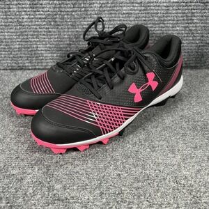 Under Armour Baseball Cleats Shoes Womens 11 Black Pink 1297334-064 Athletic